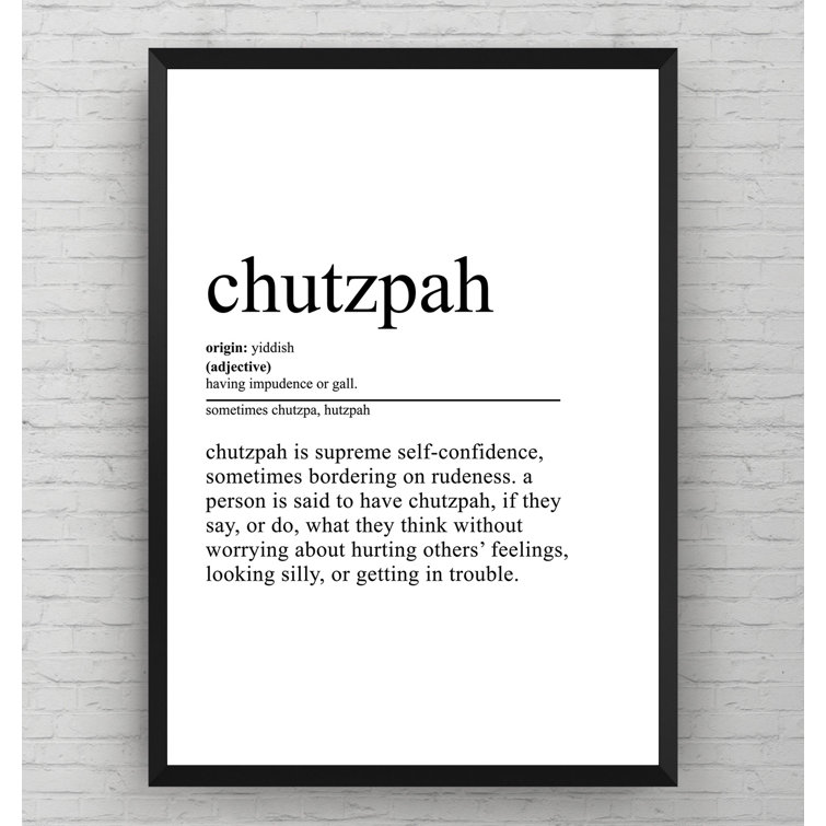 Happy Larry Chutzpah Picture Frame Typography Wayfair.co.uk